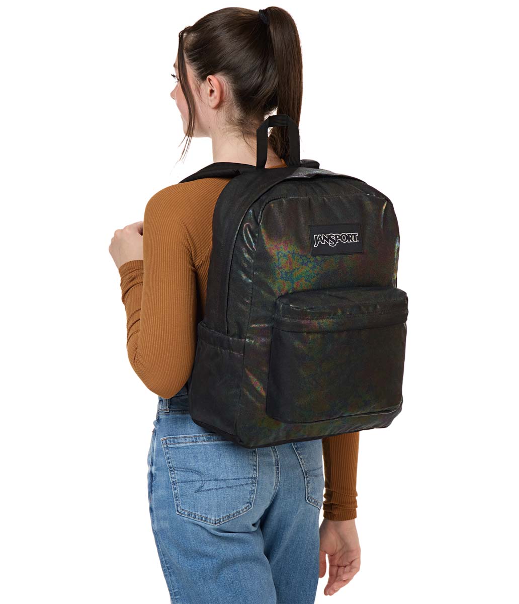 Jansport Backpacks Oil Slick Black JanSport SuperBreak Plus FX Backpack - Oil Slick Black