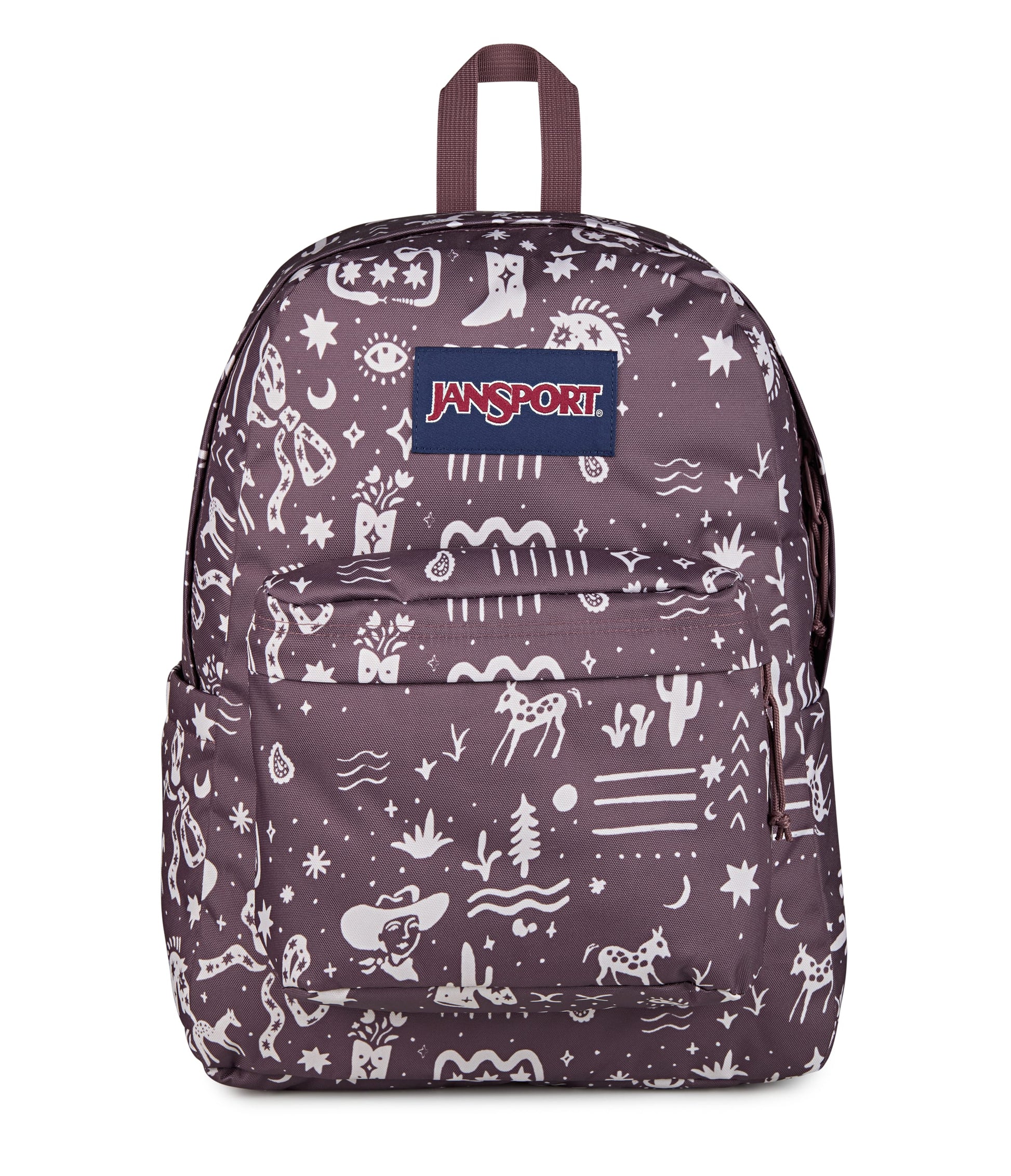 Jansport Backpacks Yeehaw and Horses Mahogany JanSport SuperBreak Plus Backpack - Yeehaw and Horses Mahogany