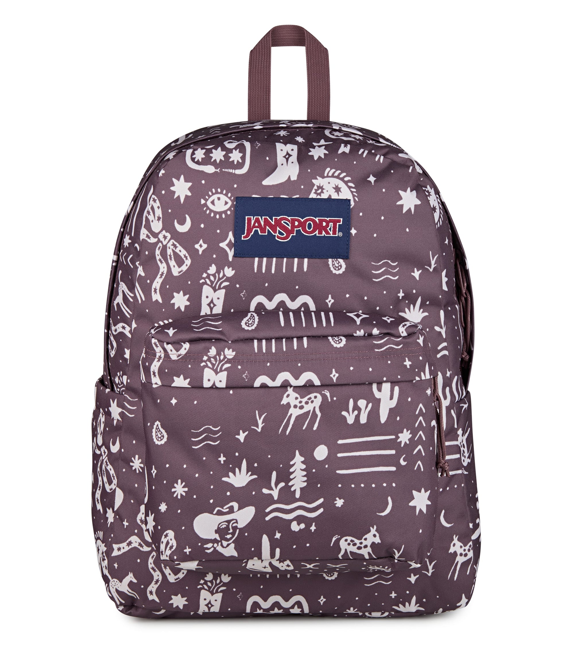 Jansport Backpacks Yeehaw and Horses Mahogany JanSport SuperBreak Plus Backpack - Yeehaw and Horses Mahogany
