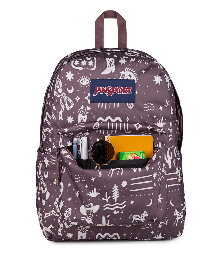 Jansport Backpacks Yeehaw and Horses Mahogany JanSport SuperBreak Plus Backpack - Yeehaw and Horses Mahogany