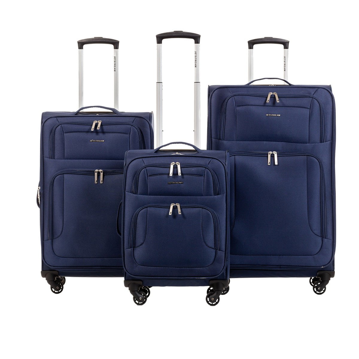 Jetstream Luggage Navy Jetstream 3 Piece Spinner Expandable Luggage Set