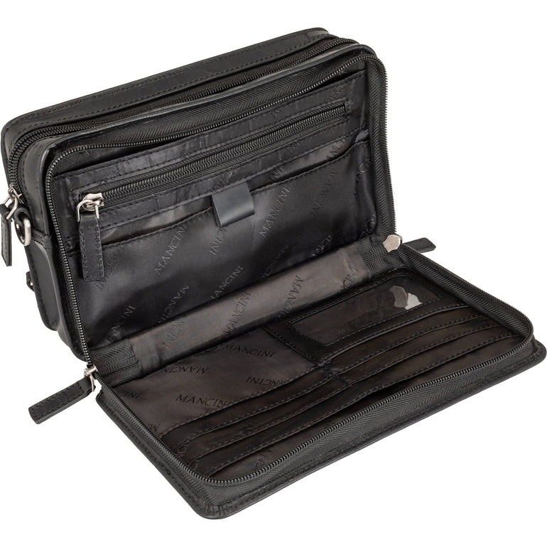 Mancini Bags Mancini Buffalo Unisex Bag with Zippered Organizer Pocket