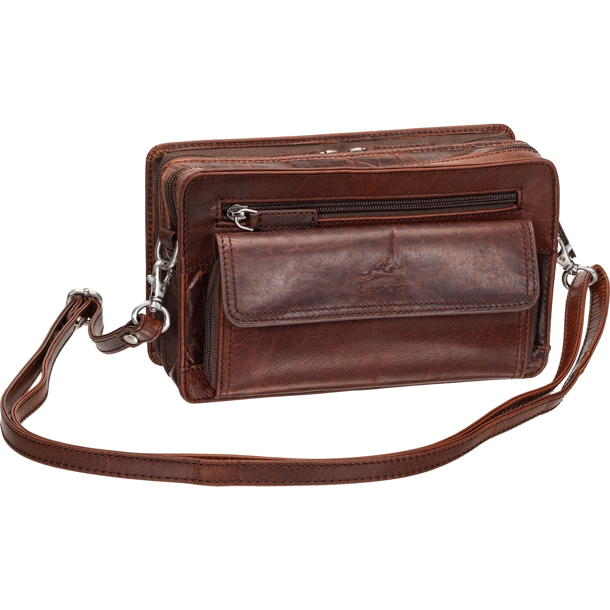 Mancini Bags Mancini Buffalo Unisex Bag with Zippered Organizer Pocket
