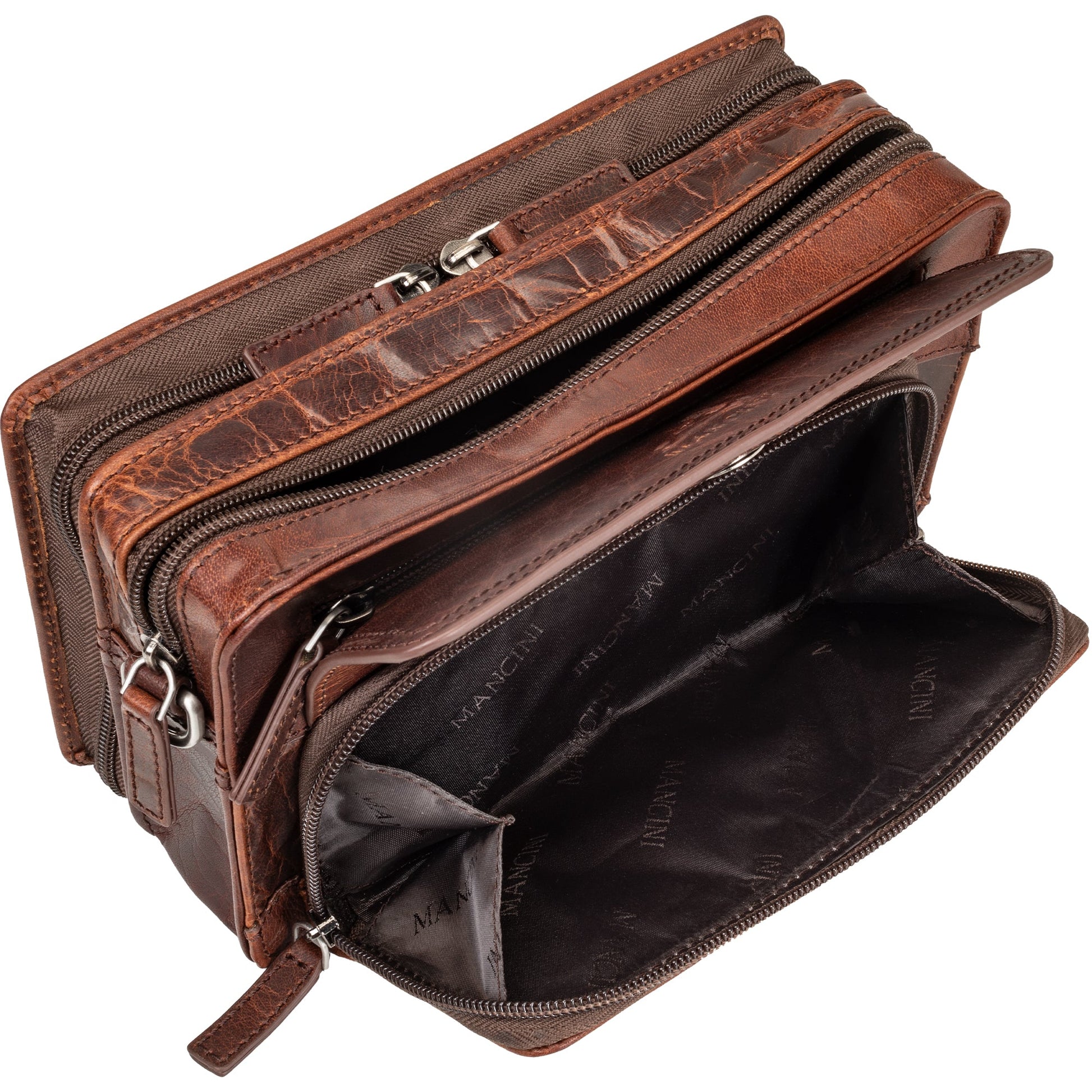 Mancini Bags Mancini Buffalo Unisex Bag with Zippered Organizer Pocket