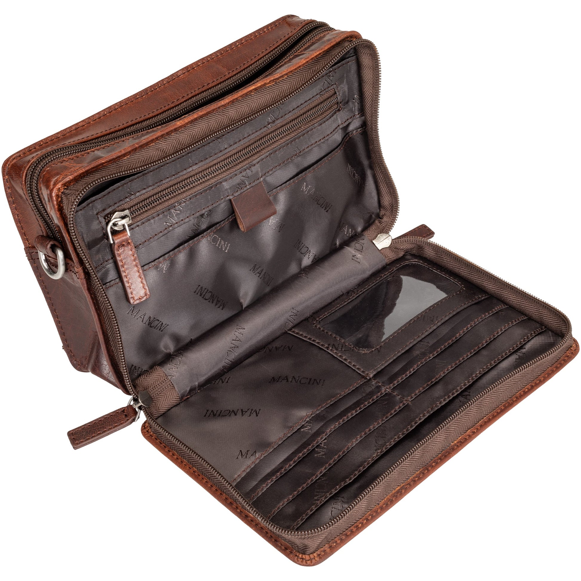 Mancini Bags Mancini Buffalo Unisex Bag with Zippered Organizer Pocket