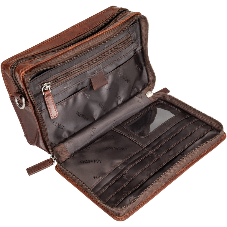 Mancini Bags Mancini Buffalo Unisex Bag with Zippered Organizer Pocket