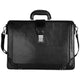 Mancini Briefcases Black Mancini Pelle D’oro Luxurious 17.3” Laptop Litigator Briefcase