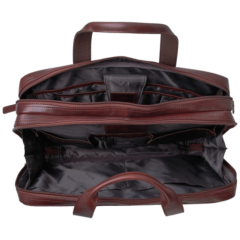 Mancini Briefcases Mancini Pelle D’oro Double Compartment 15.6” Laptop and Tablet Briefcase