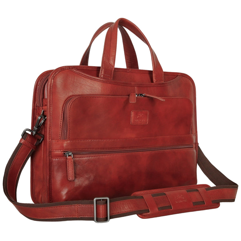 Mancini Briefcases Mancini Pelle D’oro Triple Compartment 15.6” Laptop / Tablet Briefcase