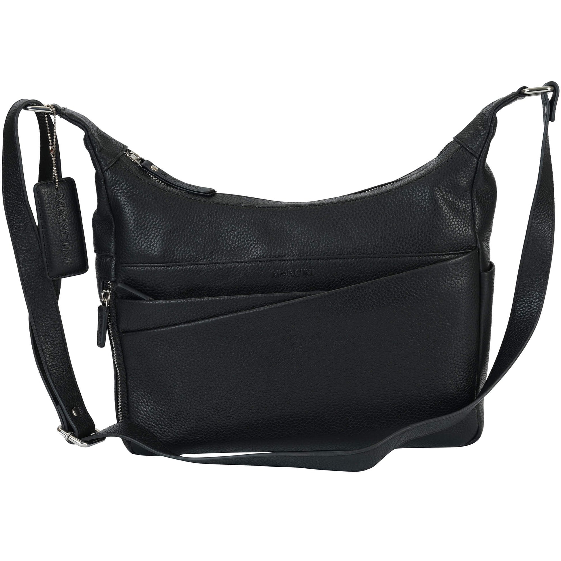 Mancini Cross-Body Bag Black Mancini Pebbled June Crossbody Handbag