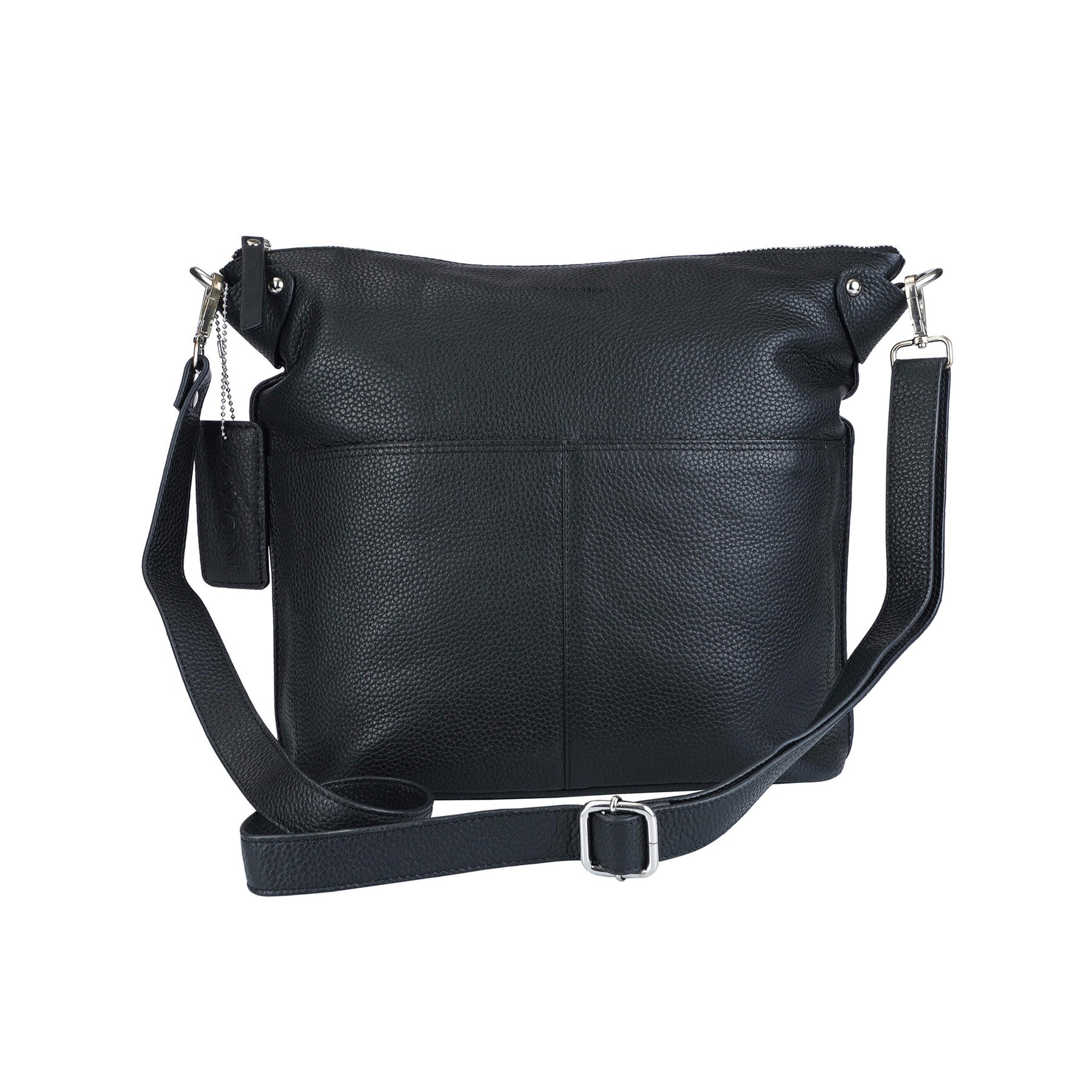 Mancini Cross-Body Bag Black Mancini Pebbled Susan Crossbody Hobo