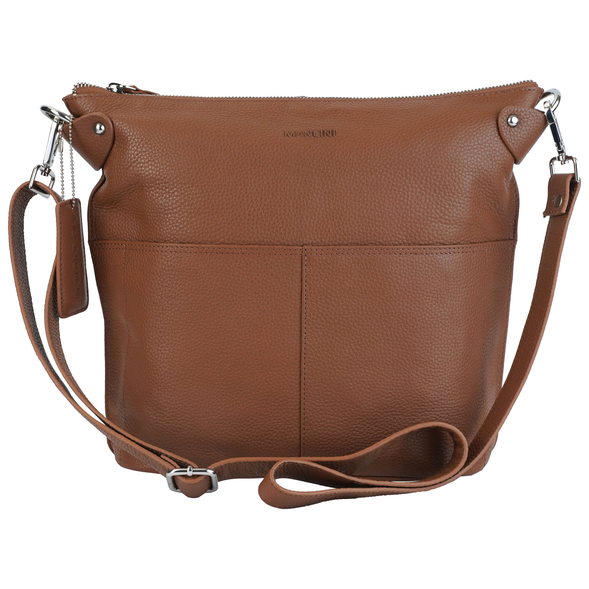 Mancini Cross-Body Bag Camel Mancini Pebbled Susan Crossbody Hobo