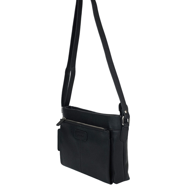 Mancini Cross-Body Bag Mancini Pebbled Loretta Crossbody Handbag with Organizer