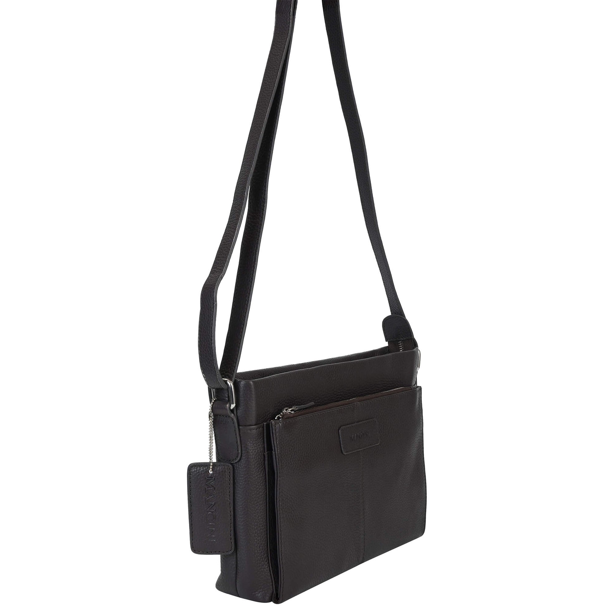 Mancini Cross-Body Bag Mancini Pebbled Loretta Crossbody Handbag with Organizer