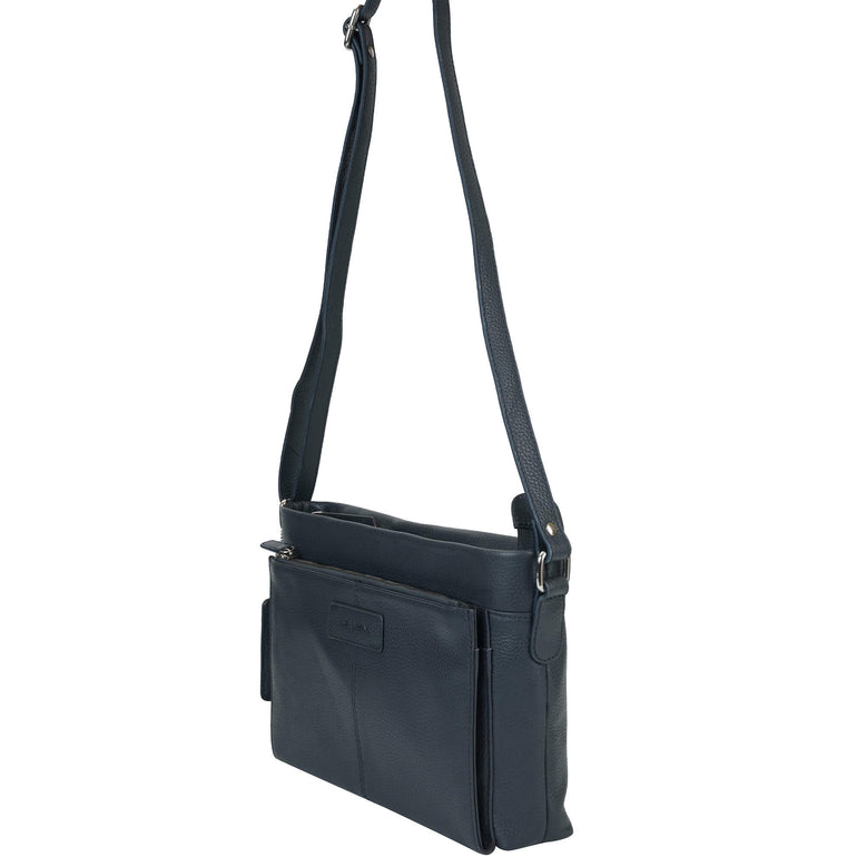Mancini Cross-Body Bag Mancini Pebbled Loretta Crossbody Handbag with Organizer