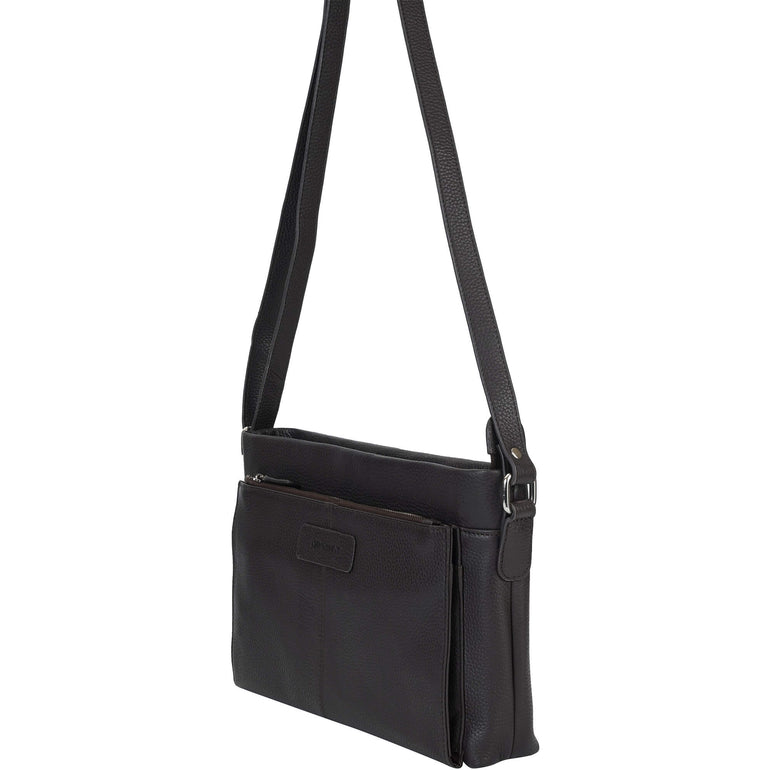 Mancini Cross-Body Bag Mancini Pebbled Loretta Crossbody Handbag with Organizer