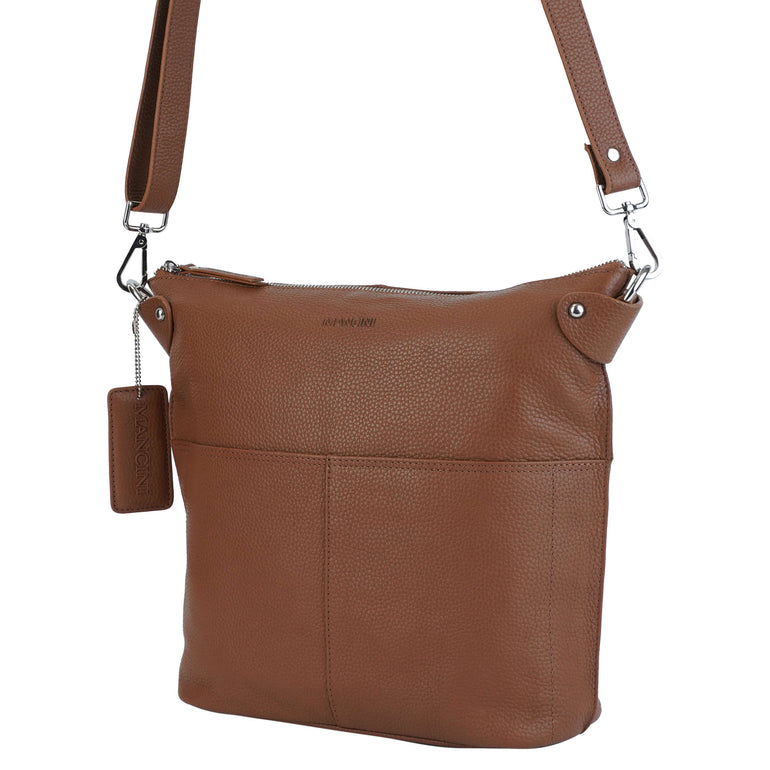 Mancini Cross-Body Bag Mancini Pebbled Susan Crossbody Hobo
