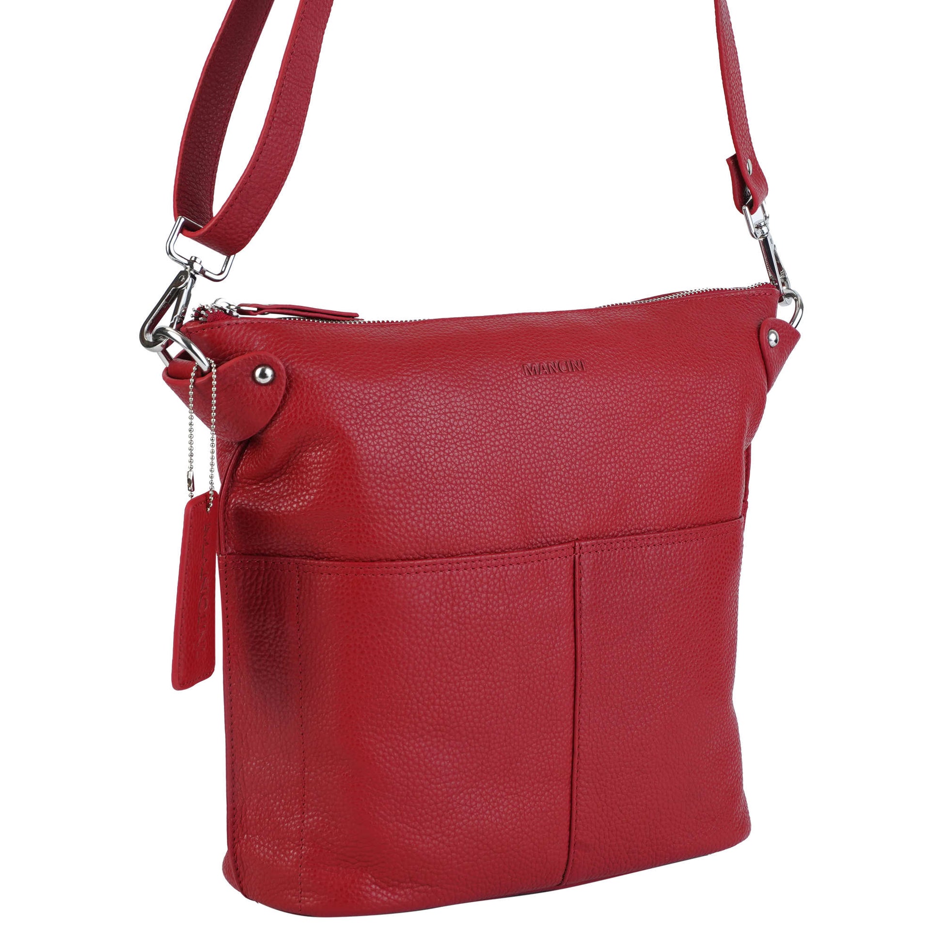 Mancini Cross-Body Bag Mancini Pebbled Susan Crossbody Hobo
