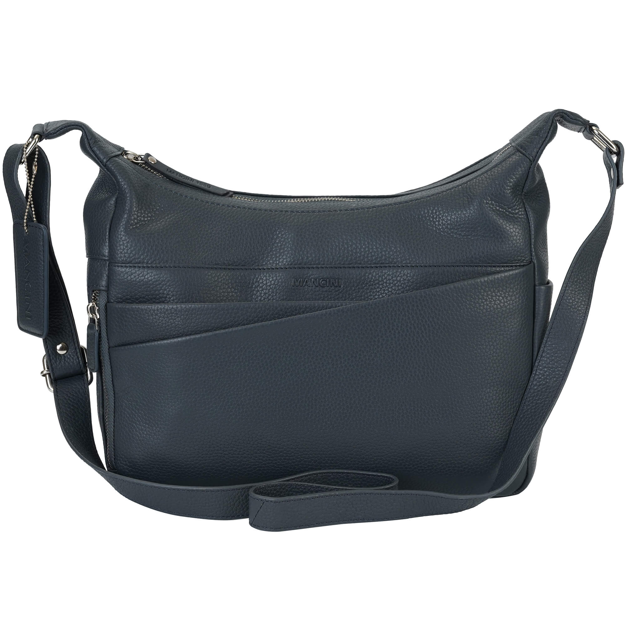 Mancini Cross-Body Bag Navy Mancini Pebbled June Crossbody Handbag