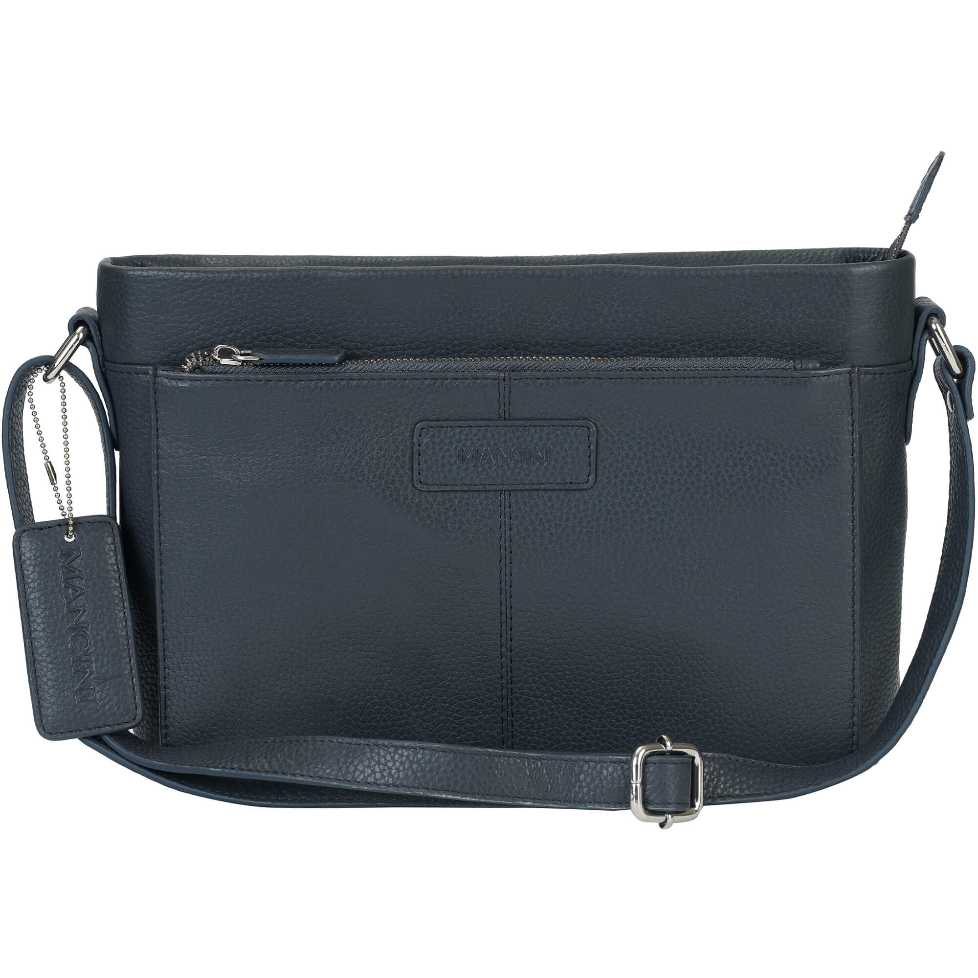Mancini Cross-Body Bag Navy Mancini Pebbled Loretta Crossbody Handbag with Organizer