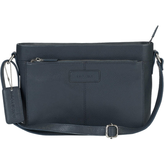 Mancini Cross-Body Bag Navy Mancini Pebbled Loretta Crossbody Handbag with Organizer