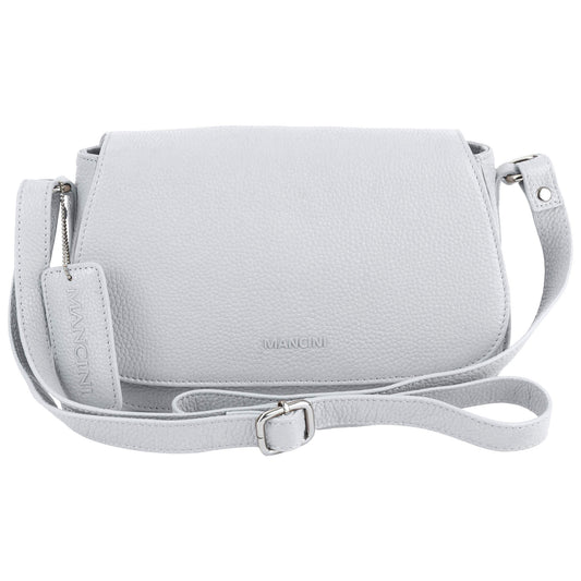 Mancini Cross-Body Bag White Mancini Pebbled Isabella Crossbody Handbag