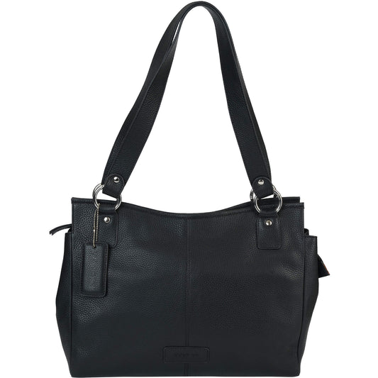 Mancini Handbags Black Mancini Pebbled Kelsea Shoulder Bag
