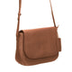 Mancini Handbags Camel Mancini Pebbled Amy Leather Crossbody bag