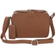 Mancini Handbags Camel Mancini Pebbled Rachel Camera Style Leather Crossbody Bag