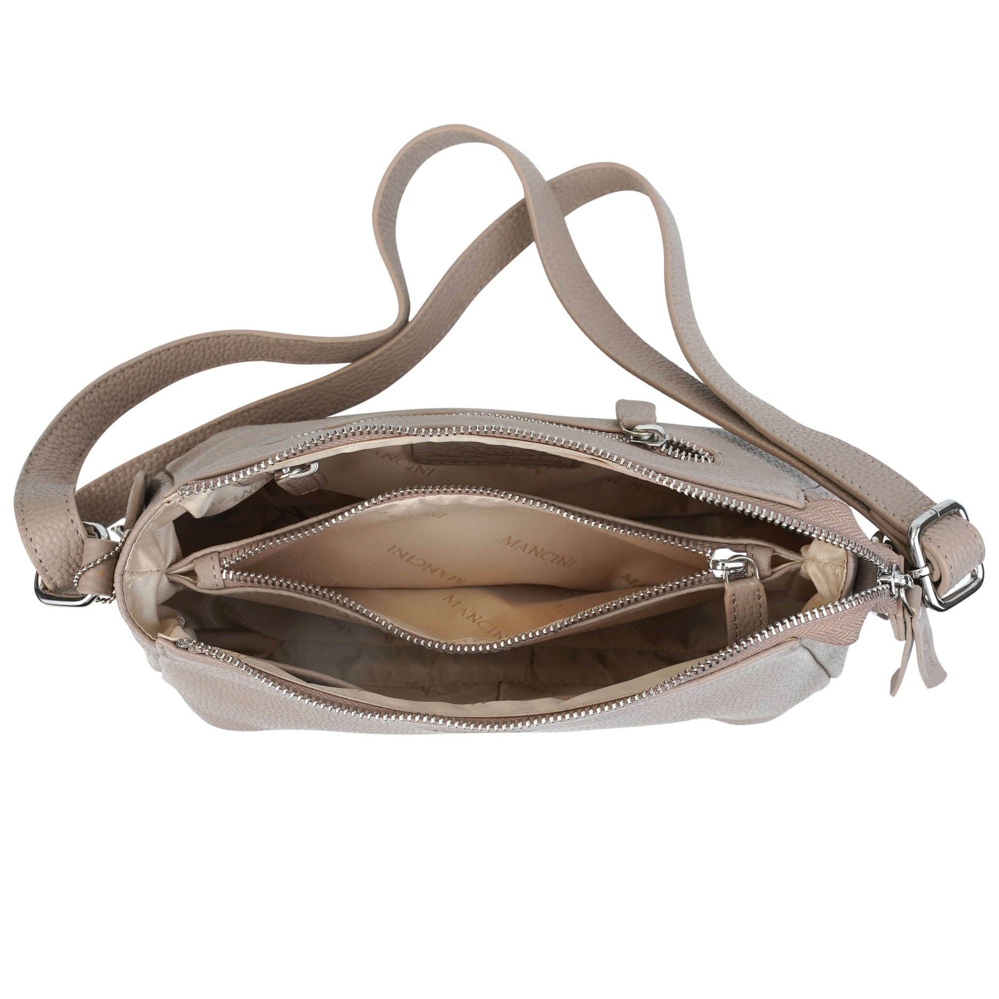 Mancini Handbags Mancini Pebbled Charlize Leather Crossbody Bag