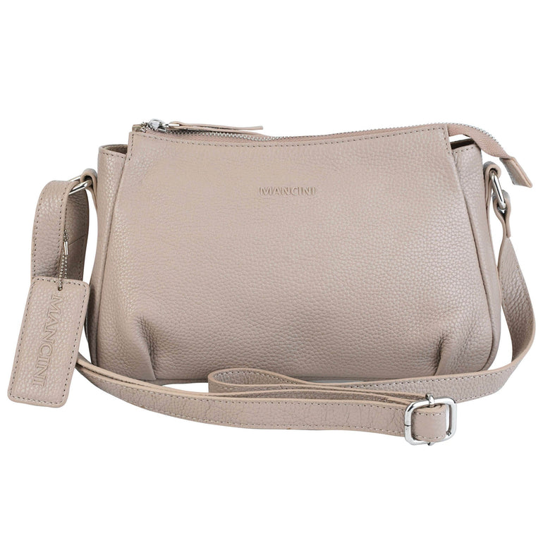 Mancini Handbags Mancini Pebbled Charlize Leather Crossbody Bag