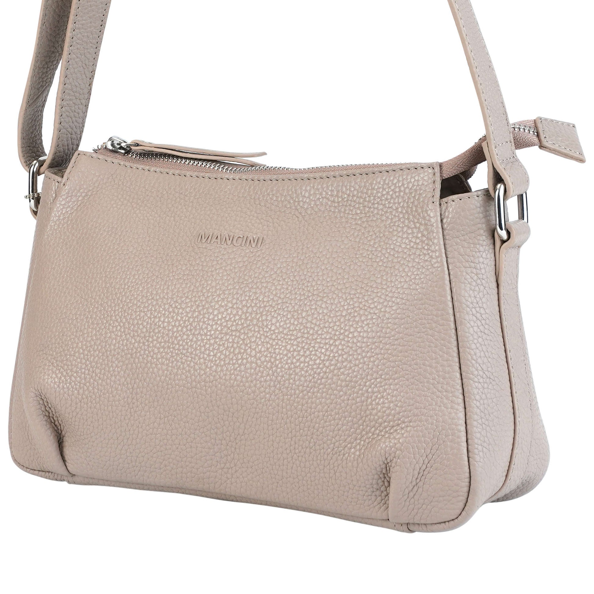 Mancini Handbags Mancini Pebbled Charlize Leather Crossbody Bag