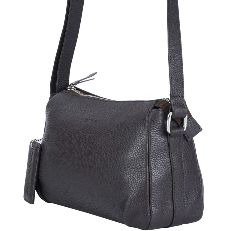 Mancini Handbags Mancini Pebbled Charlize Leather Crossbody Bag