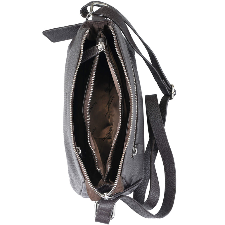 Mancini Handbags Mancini Pebbled Charlize Leather Crossbody Bag