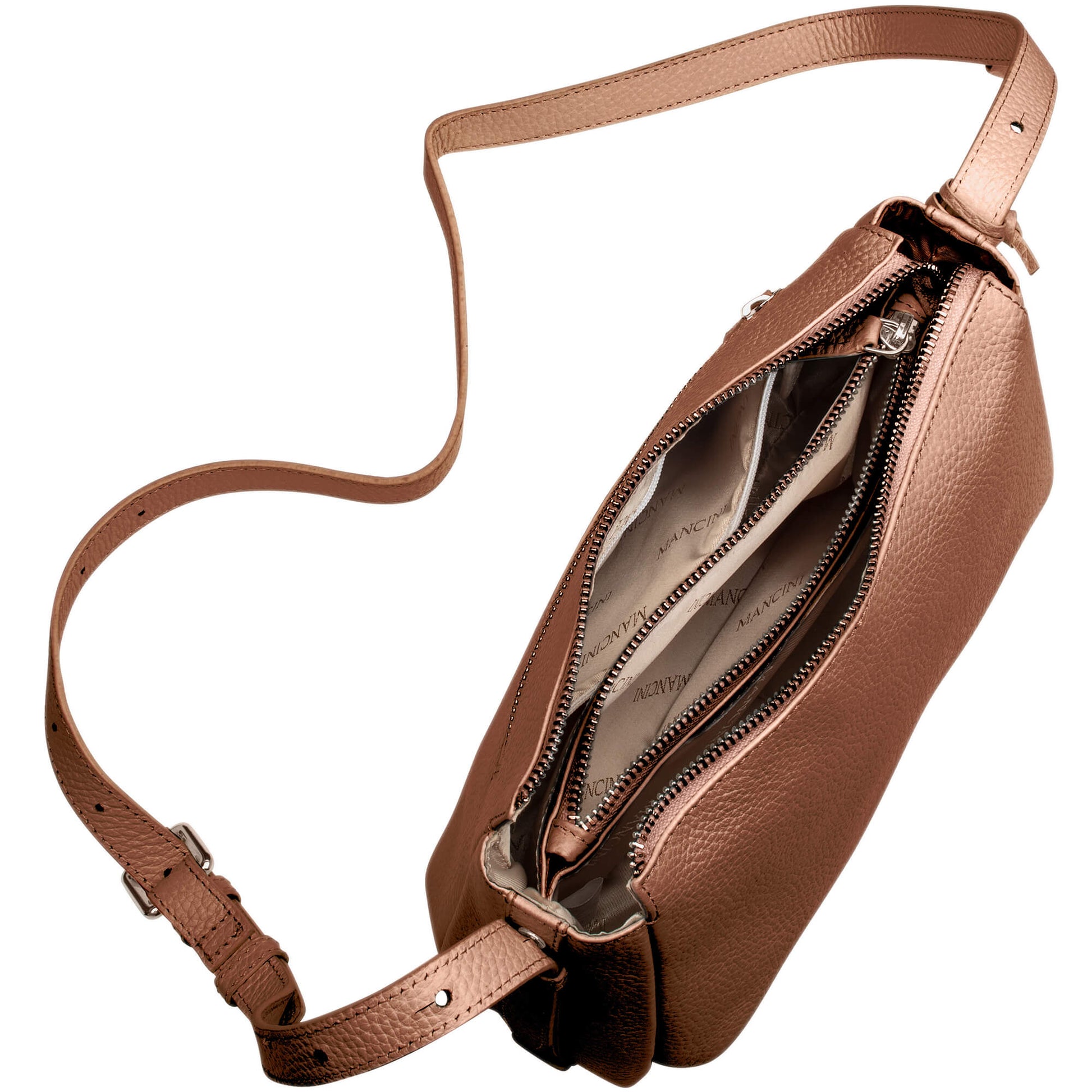 Mancini Handbags Mancini Pebbled Charlize Leather Crossbody Bag
