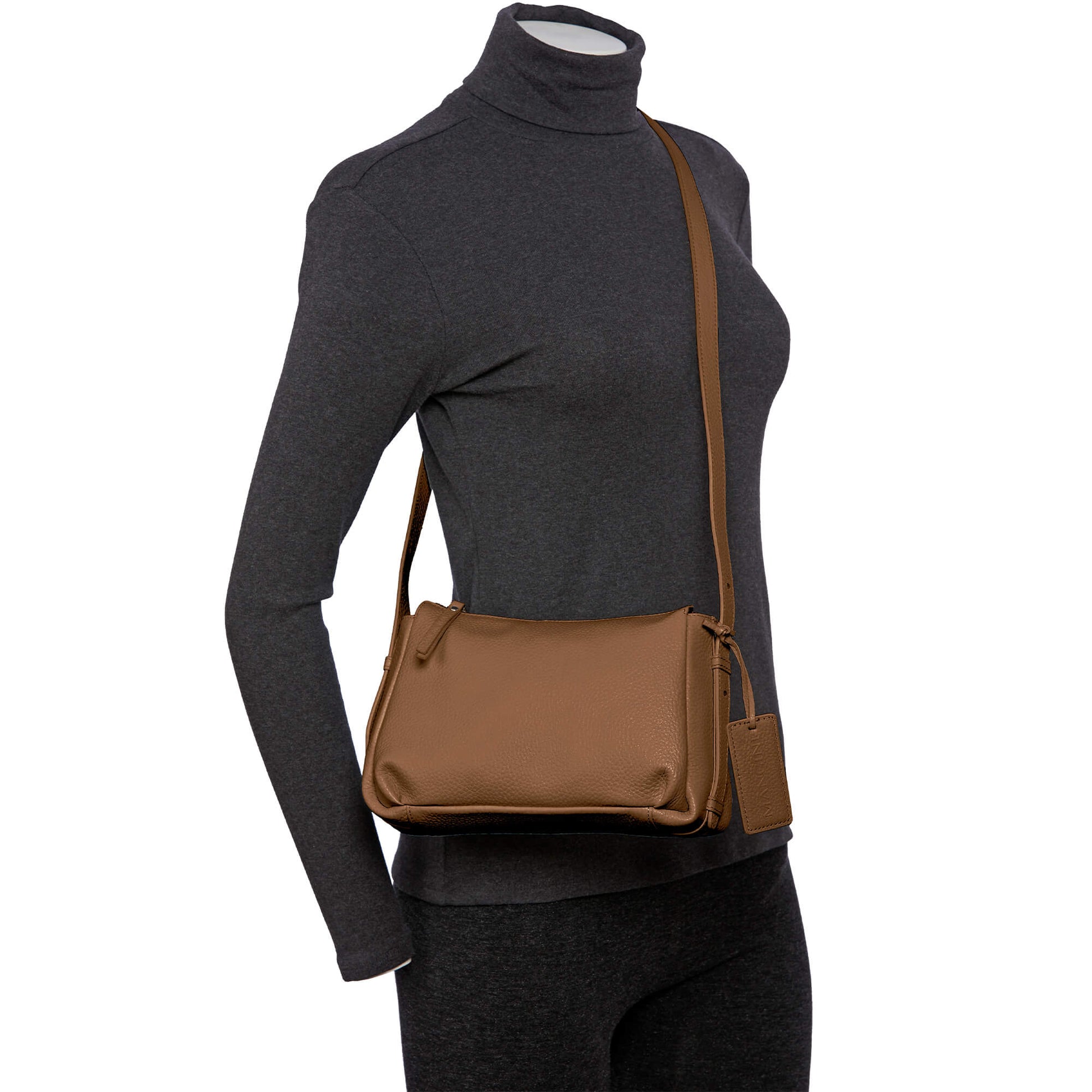 Mancini Handbags Mancini Pebbled Charlize Leather Crossbody Bag