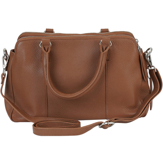 Mancini Handbags Mancini Pebbled Jennifer Leather Satchel Bag