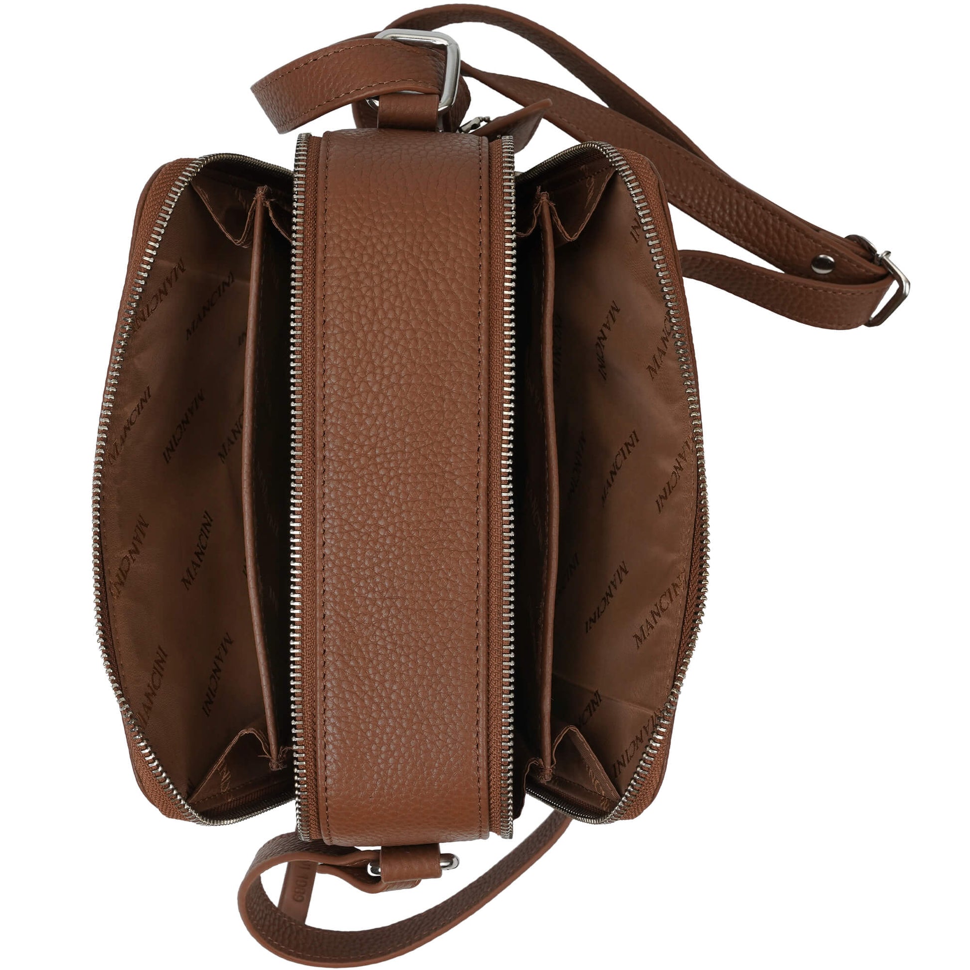 Mancini Handbags Mancini Pebbled Rachel Camera Style Leather Crossbody Bag
