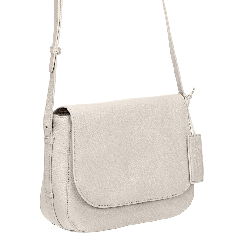 Mancini Handbags Taupe Mancini Pebbled Amy Leather Crossbody bag
