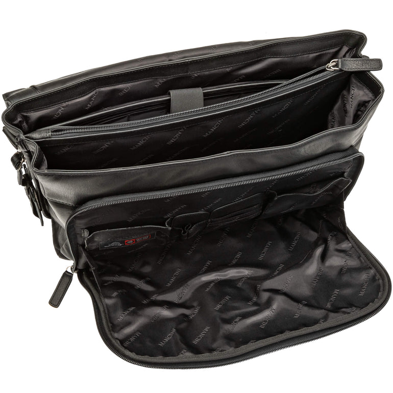 Mancini Laptop Briefcases Mancini BUFFALO Double Compartment Briefcase for 15.6" Laptop/Tablet