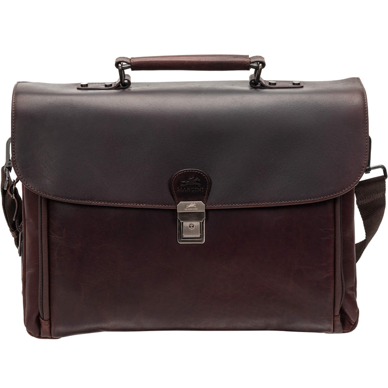 Mancini Laptop Briefcases Mancini BUFFALO Double Compartment Briefcase for 15.6" Laptop/Tablet
