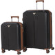 Mancini Luggage Black Mancini St. Lucia Collection Polypropylene Spinner Luggage 2-Piece Set (Carry-On & Large)