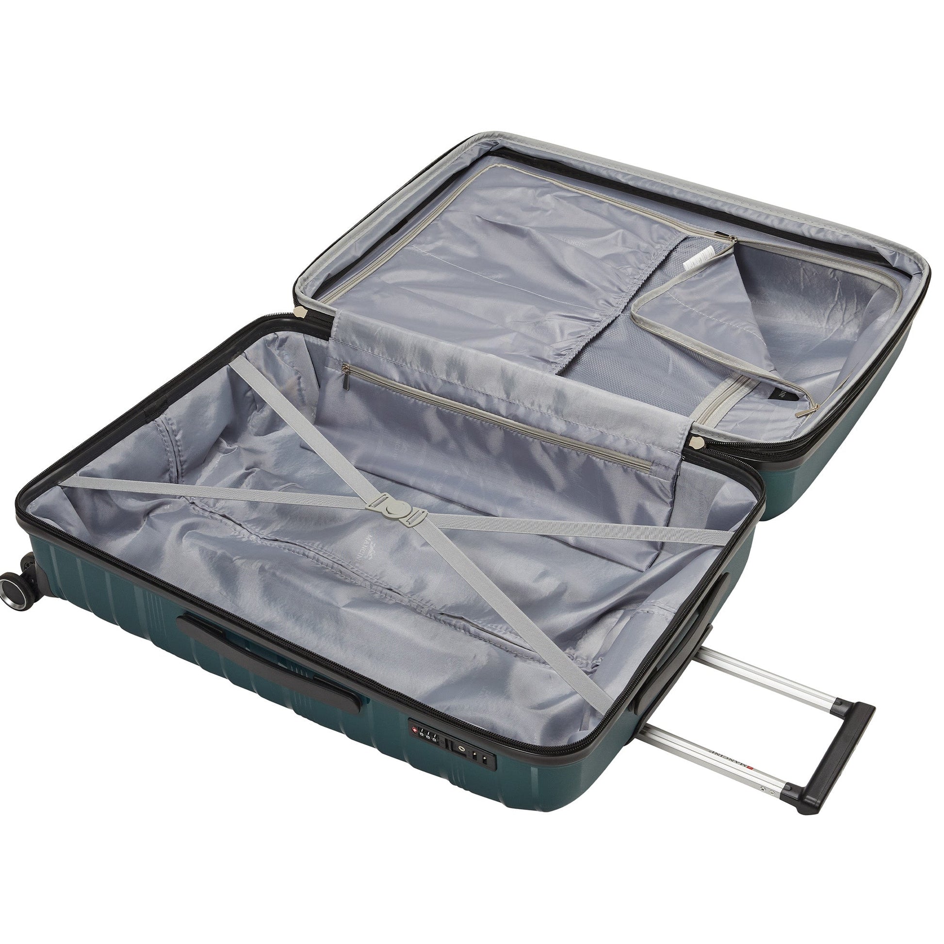 Mancini Luggage Mancini Bermuda Collection Polypropylene Spinner Luggage 2-Piece Set (Carry-On & Large)