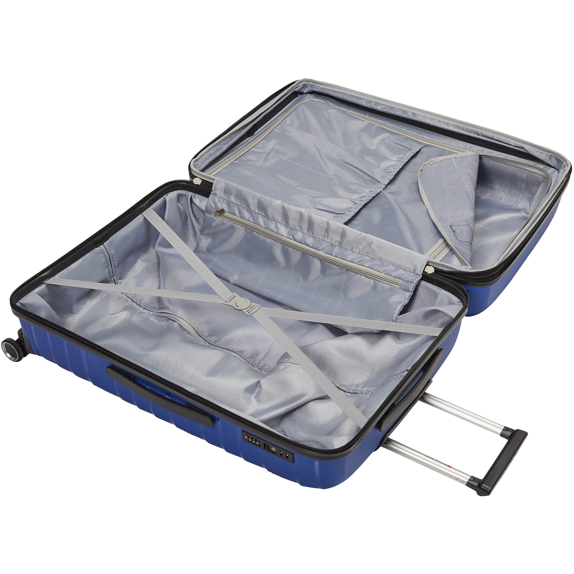 Mancini Luggage Mancini Bermuda Collection Polypropylene Spinner Luggage 2-Piece Set (Carry-On & Large)