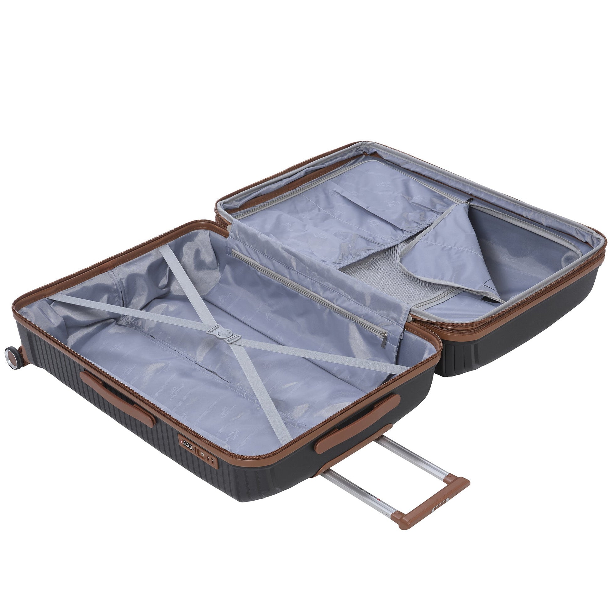 Mancini Luggage Mancini St. Lucia Collection Polypropylene Spinner Luggage 2-Piece Set (Carry-On & Large)