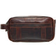 Mancini Travel Accessories Brown Mancini Buffalo Dual Top Zipper Toiletry Bag