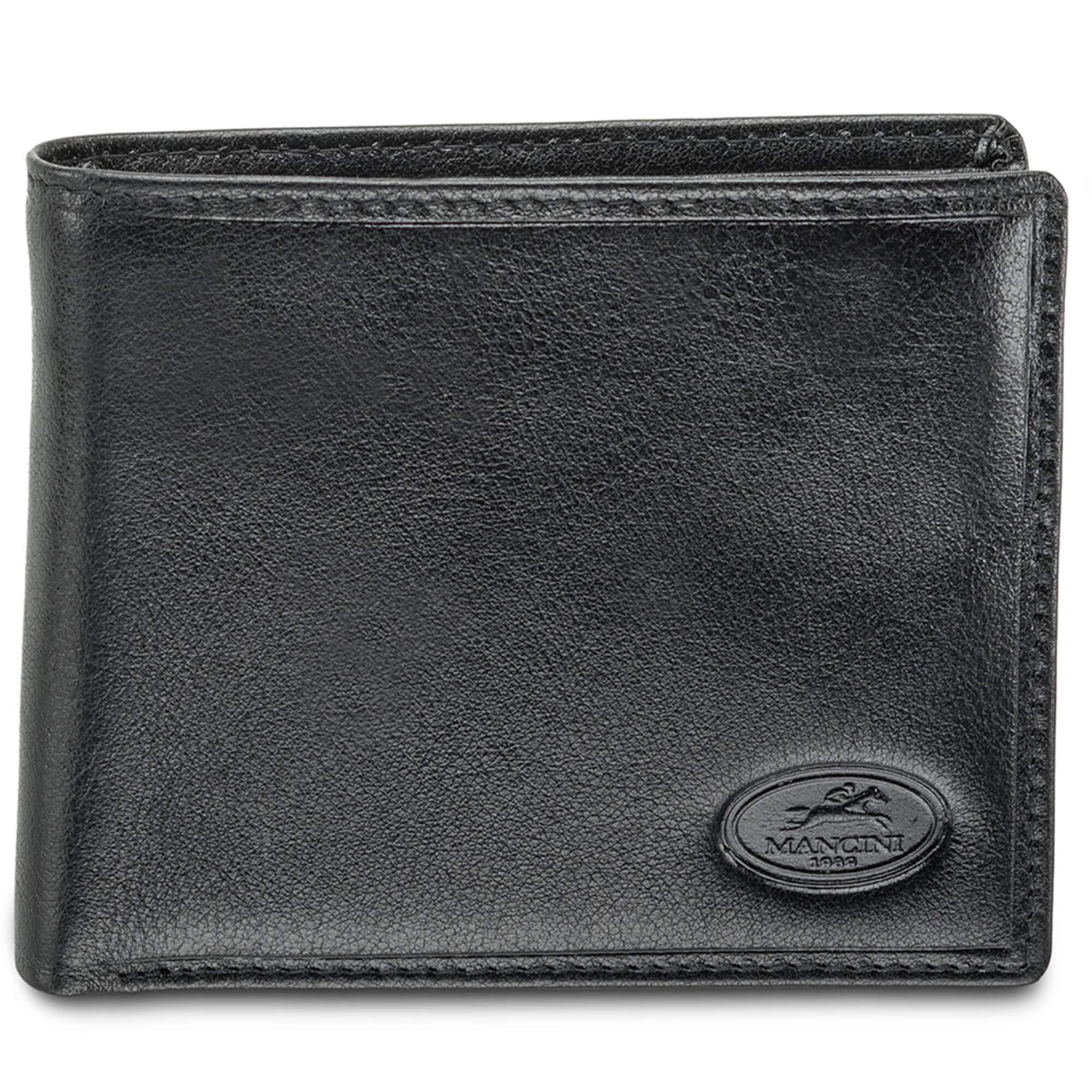 Mancini Wallets Black Mancini EQUESTRIAN-2 Men’s RFID Secure Center Wing Wallet with Coin Pocket