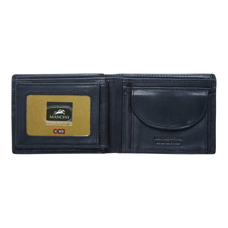 Mancini Wallets Mancini BOULDER Men's RFID Secure Wallet with Removable Passcase and Coin Pocket