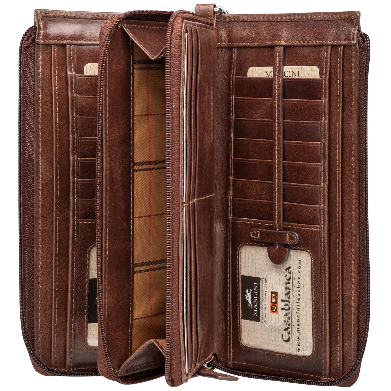 Mancini Wallets Mancini CASABLANCA Ladies` RFID Secure Trifold Wallet