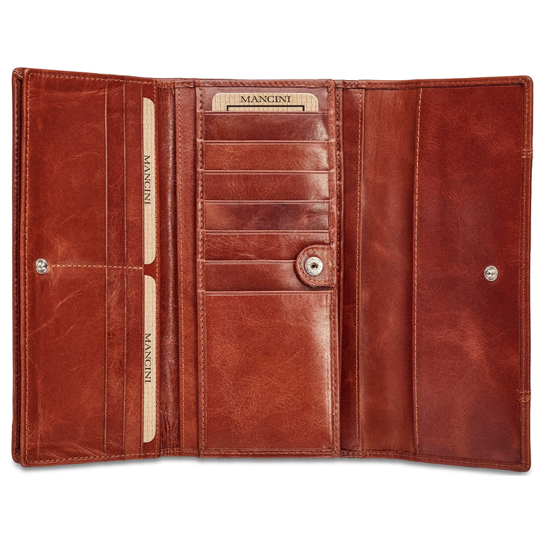 Mancini Wallets Mancini CASABLANCA Ladies’ RFID Secure Trifold Wallet